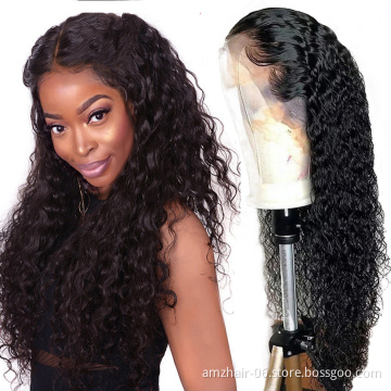 Cheap Water Wave Hd Full Lace Frontal Wig Pre Plucked Wet And Wavy Brazilian Virgin Human Hair Transparent Lace Front Wig Vendor